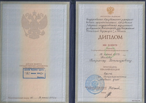 Диплом о высшем медицинском образовании по специальности «Лечебное дело» при ГОУ ВПО 