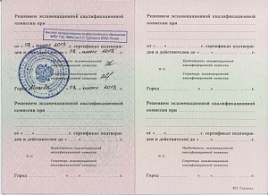 Свидетельство о повышении квалификации по программе «Физиотерапия» при Институте последипломного профессионального образования ФГБУ ГНЦ «ФМБЦ имени А.И. Бурнадяна» ФМБА России